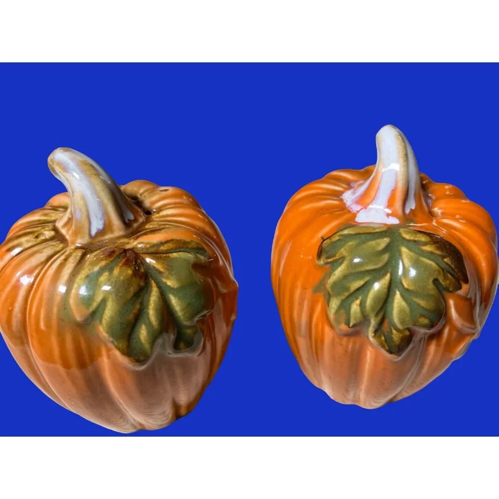 Thanksgiving Fall Pumpkin Salt and Pepper Shaker Set